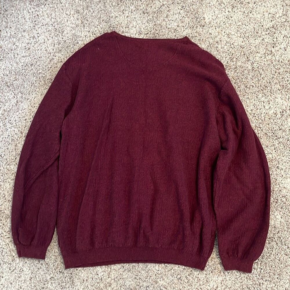 Tommy Bahama Burgundy V-Neck Sweater Size XL - Picture 3 of 5